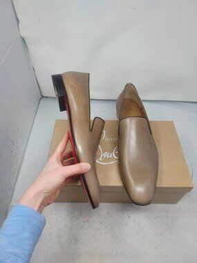 Christian Louboutin MENS Dandelion Leather Brown Roca Loafer